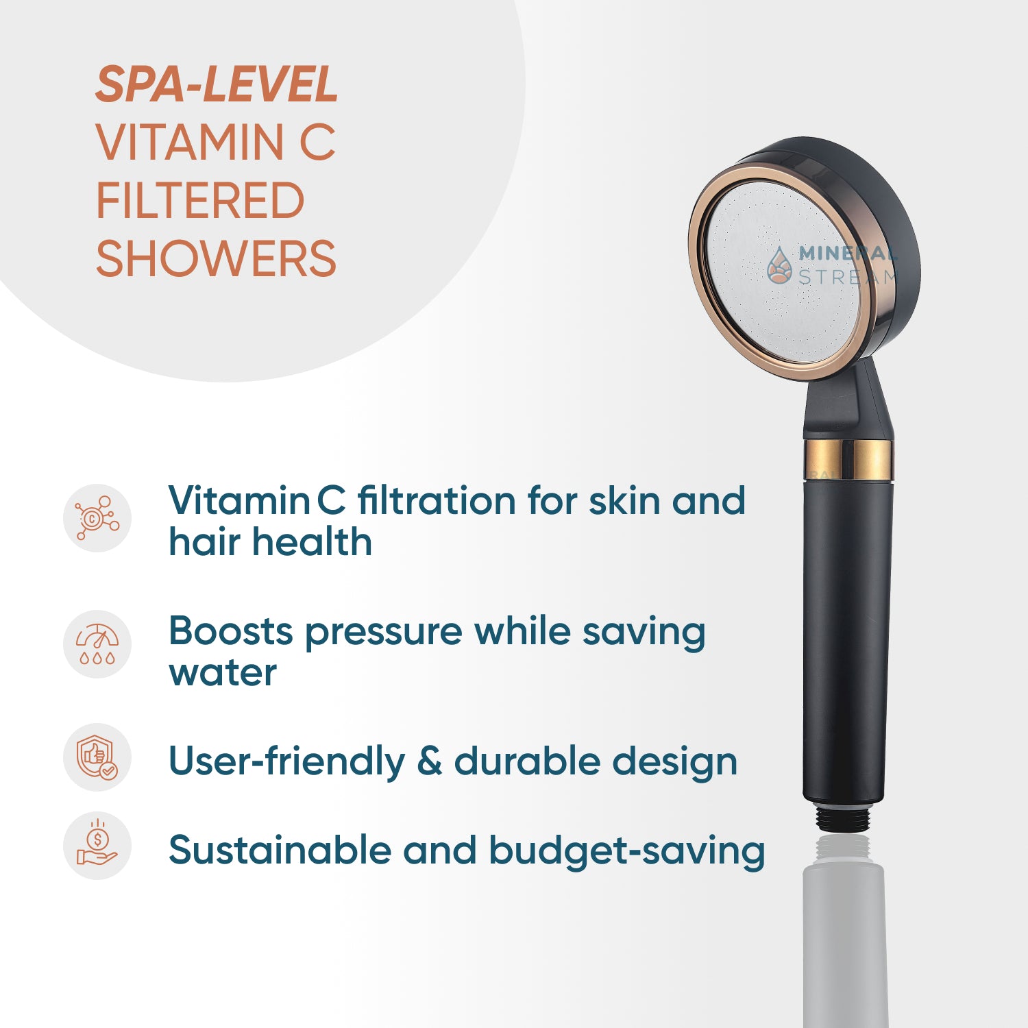 MineralStream™ BLACK - Sistema de Chuveiro com Vitamina C